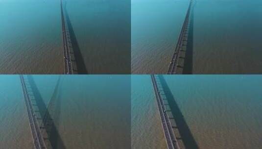 无人机航拍，充满都市感的顶尖跨海大桥高清在线视频素材下载