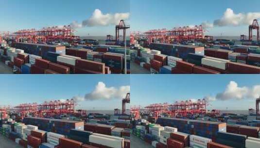 上海洋山港全景航拍高清在线视频素材下载