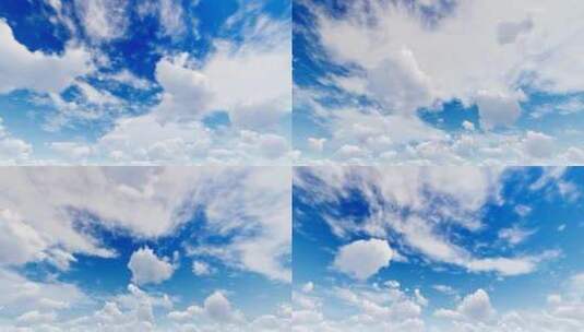 4K 蔚蓝天空白云延时摄影高清在线视频素材下载