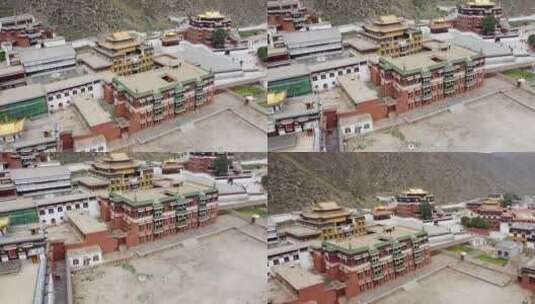 甘南 拉卜楞寺 藏区 夏河县 寺庙 旅行 航拍高清在线视频素材下载