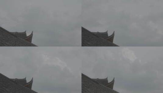 中国南方传统民居古建筑天空云的延时空镜高清在线视频素材下载