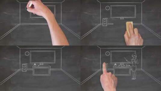 黑板创作高清在线视频素材下载