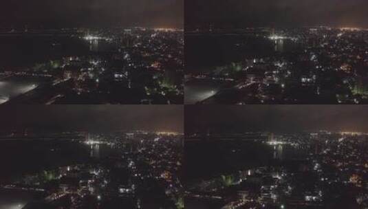 无人机拍摄尼日利亚城市夜晚景观高清在线视频素材下载