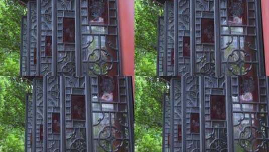 传统古建筑岭南园林清晖园木门窗高清在线视频素材下载