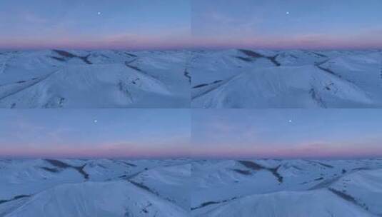 航拍雪域雪原山岭晨光高清在线视频素材下载