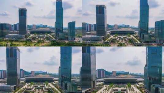 深圳龙华城市地标航拍视频高清在线视频素材下载