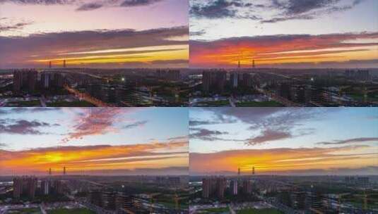 上海徐浦大桥的日出高清在线视频素材下载