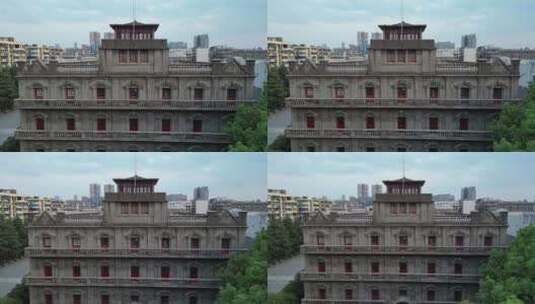 江西南昌八一起义纪念馆航拍高清在线视频素材下载