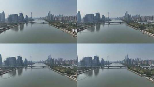 广州华南大桥航拍高清在线视频素材下载
