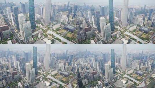 广州CBD珠江新城航拍城市高清在线视频素材下载
