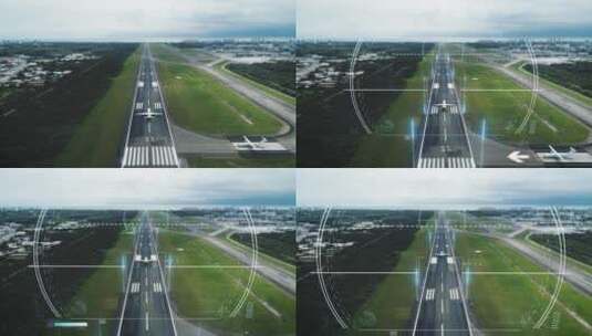 科技飞机高端智慧航空现代交通跑道起飞高清在线视频素材下载