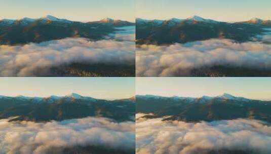 4K天空云海太阳转场空镜蓝天崇山峻岭山脉高清在线视频素材下载