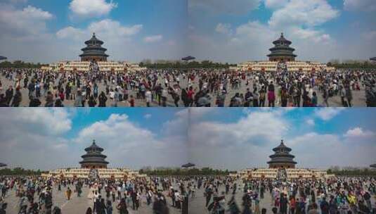 北京天坛祈年殿蓝天白云延时高清在线视频素材下载