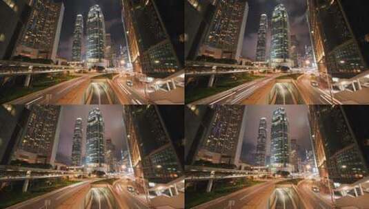 香港国际金融中心夜景延时高清在线视频素材下载