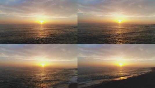 日落时海洋海滩景色高清在线视频素材下载
