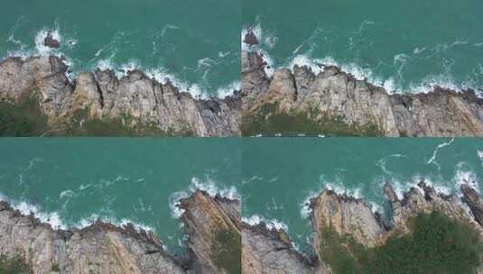 海浪拍打着岩石山海相依高清在线视频素材下载