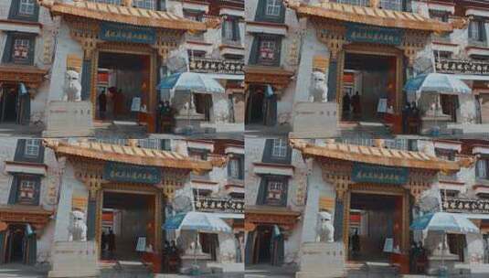 西藏旅游风光拉萨八廓街清政府驻藏大臣衙门高清在线视频素材下载