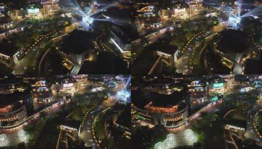 4K深圳南山区欢乐海岸夜景航拍高清在线视频素材下载