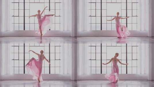美丽的芭蕾舞演员在慢动作高清在线视频素材下载