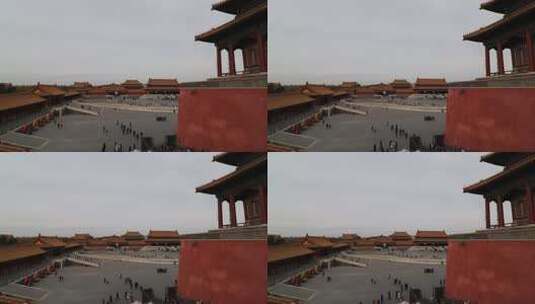 北京故宫博物院紫禁城侧楼全景高清在线视频素材下载