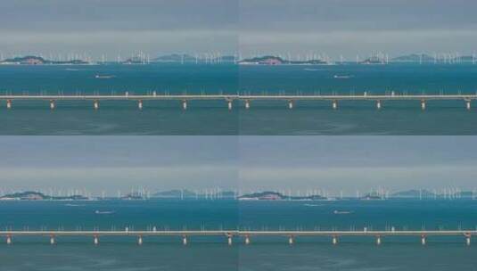 港珠澳大桥海上风电场延时4K高清在线视频素材下载