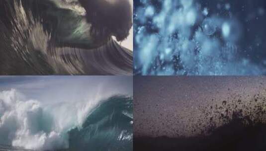 海浪翻滚海浪拍打沙滩大海海水气泡水花高清在线视频素材下载