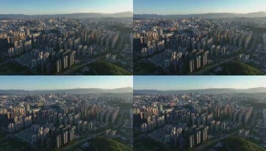 福州晋安区高视角航拍城市高楼天际线景观高清在线视频素材下载