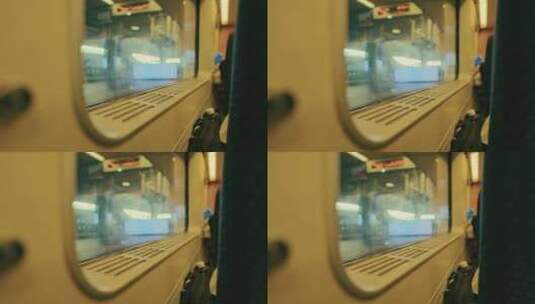 行驶的铁路运输车窗外风景高清在线视频素材下载