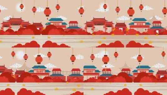 中国风卡通循环动态视频高清在线视频素材下载
