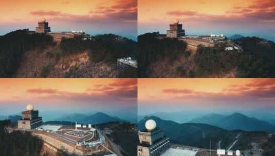 航拍杭州大明山牵牛岗上的天文观测台高清在线视频素材下载
