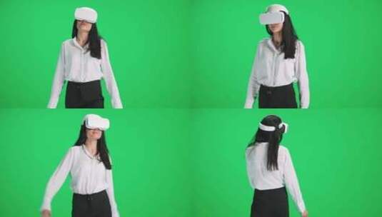 虚拟现实眼镜中的女性高清在线视频素材下载