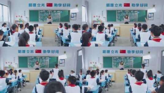 4K小学课堂回答问题高清在线视频素材下载