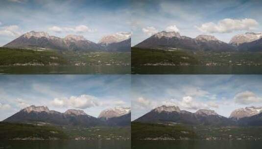 阿尔卑斯山安纳西湖法国水上游船假日高清在线视频素材下载