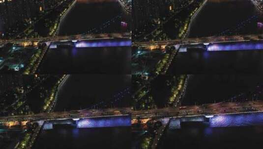 广州猎德大桥航拍高清在线视频素材下载