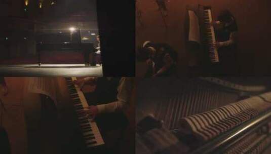 【合集】钢琴键特写演奏优雅高清在线视频素材下载