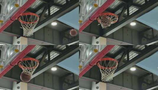 篮球投篮的慢镜头特写高清在线视频素材下载