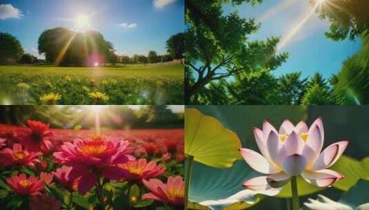 唯美清新夏天自然风景意境空镜合集高清在线视频素材下载