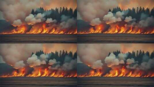 AIGC素材 森林大火山火防治高清在线视频素材下载