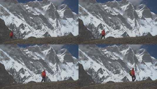 这家伙正在喜马拉雅山脉旅行高清在线视频素材下载