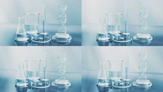 实验室生物科技化学器材三维渲染高清在线视频素材下载