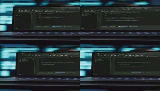工程师在现代数据中心编码使用的笔记本电脑高清在线视频素材下载