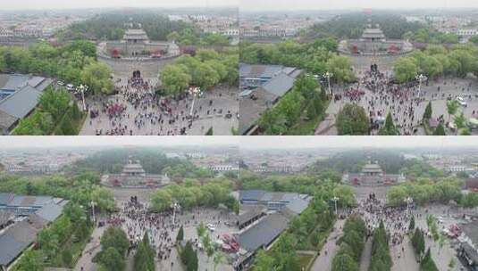 古建筑前传统仪式活动场景高清在线视频素材下载