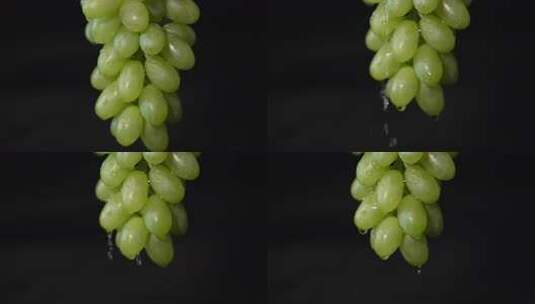 绿葡萄微距特写高清在线视频素材下载
