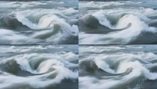 海浪翻涌近景画面高清在线视频素材下载