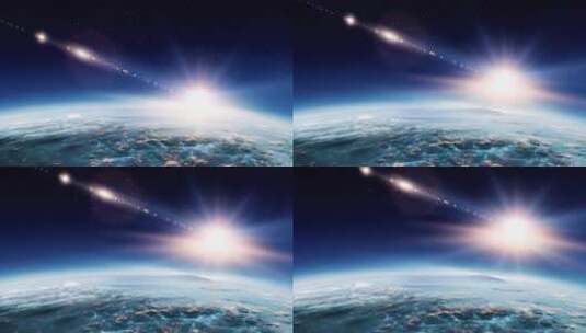 太空流星划过地球画面高清在线视频素材下载