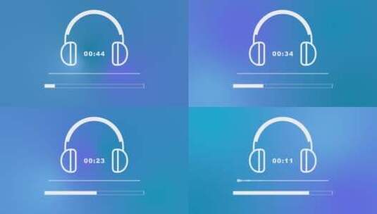 8K音频教学背景波形听力练习戴耳机高清AE视频素材下载