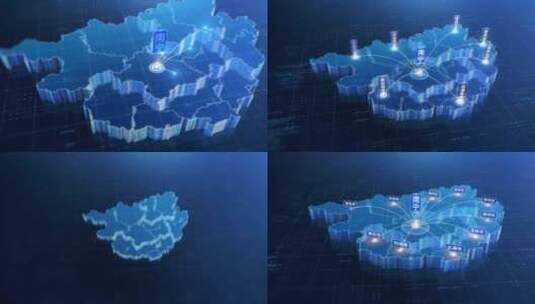 广西真实三维地形地图 folder高清AE视频素材下载