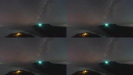 湖北九宫山云海星空延时高清在线视频素材下载