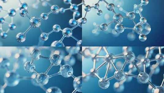 微观下的水分子结构展示高清在线视频素材下载