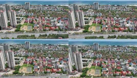北海的海城区城市建筑房地产航拍高清在线视频素材下载